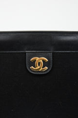 Chanel Vintage Leather & Jersey CC Pouch