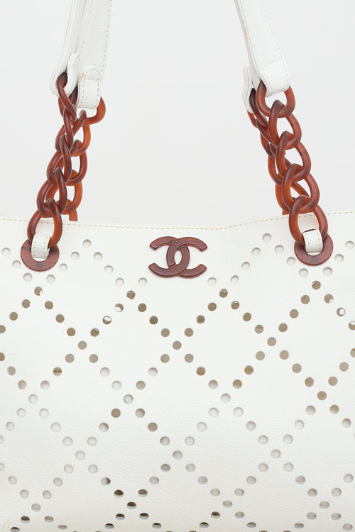 Chanel Vintage Perforated Caviar Bekko CC Bag