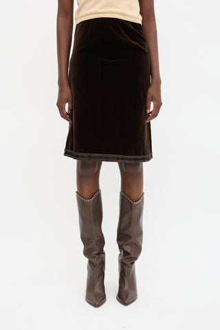 Chanel Vintage Velvet Midi Skirt