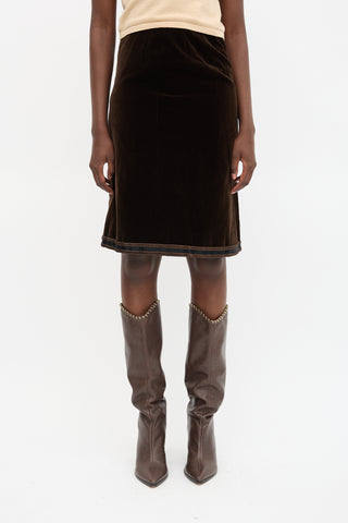 Chanel Vintage Velvet Midi Skirt