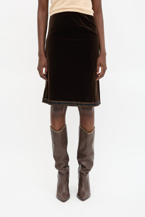 Chanel Vintage Velvet Midi Skirt