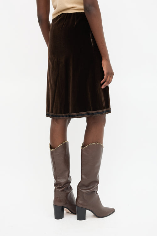 Chanel Vintage Velvet Midi Skirt