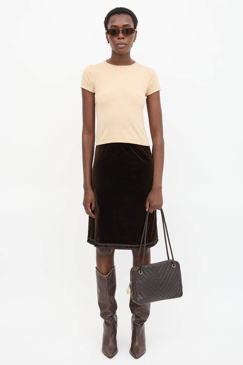 Chanel Vintage Velvet Midi Skirt