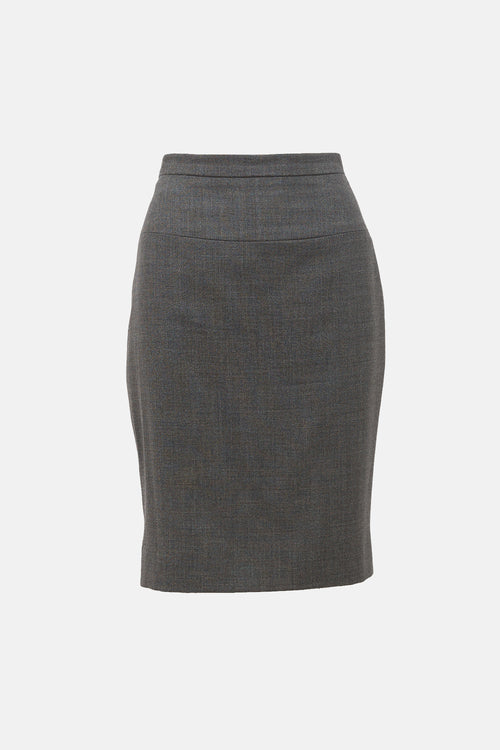 Chanel Vintage Wool Pencil Skirt