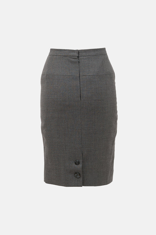 Chanel Vintage Wool Pencil Skirt
