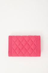 Chanel 2020 Pink Quilted Caviar Leather Boy Flap Wallet