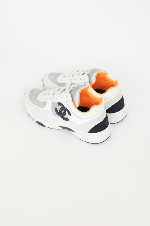 Chanel White & Multi Leather Sneaker