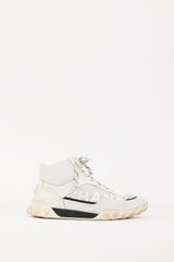 Chanel White CC Logo High Top Sneaker