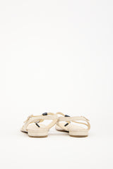 Chanel Cream Leather Stingray Sandal