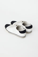Chanel White & Black Leather CC Sneaker