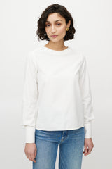 Chanel White Buttoned Back Blouse