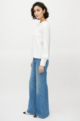 Chanel White Buttoned Back Blouse