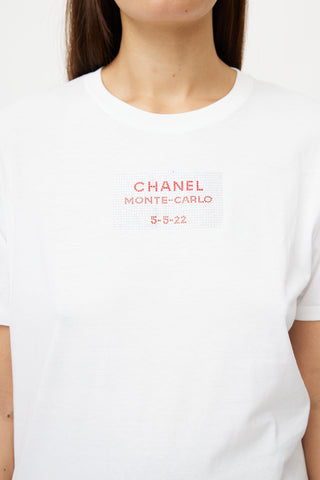 Chanel White Embellished Monte Carlo T-Shirt