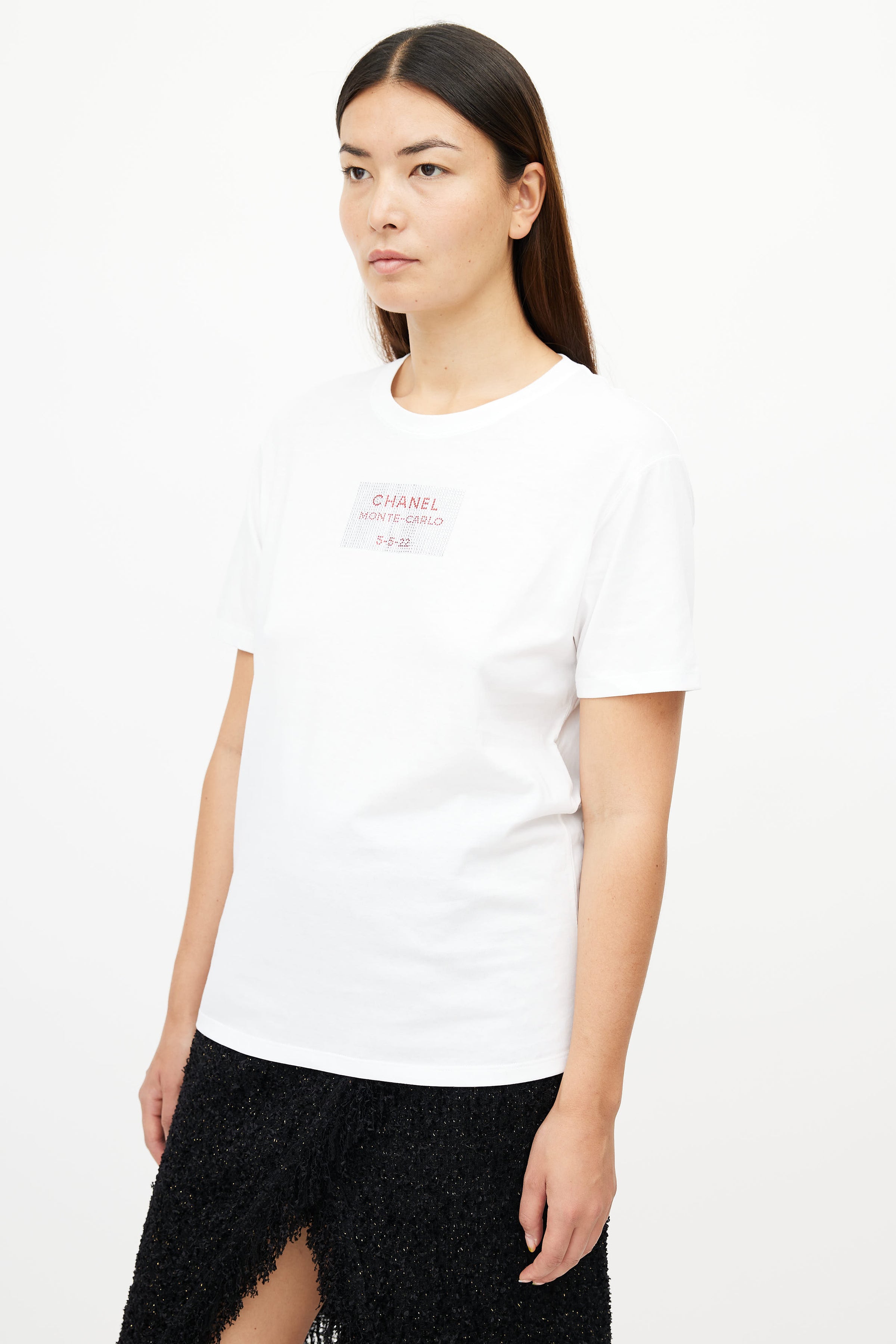 Chanel  White Embellished Monte Carlo TShirt  VSP Consignment