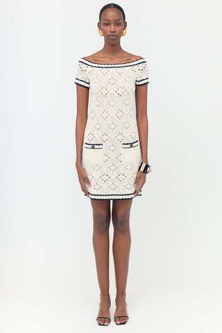 Chanel Cashmere Pointelle Knit Dress