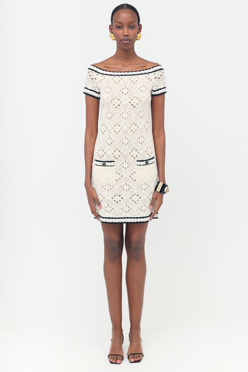 Chanel Cashmere Pointelle Knit Dress