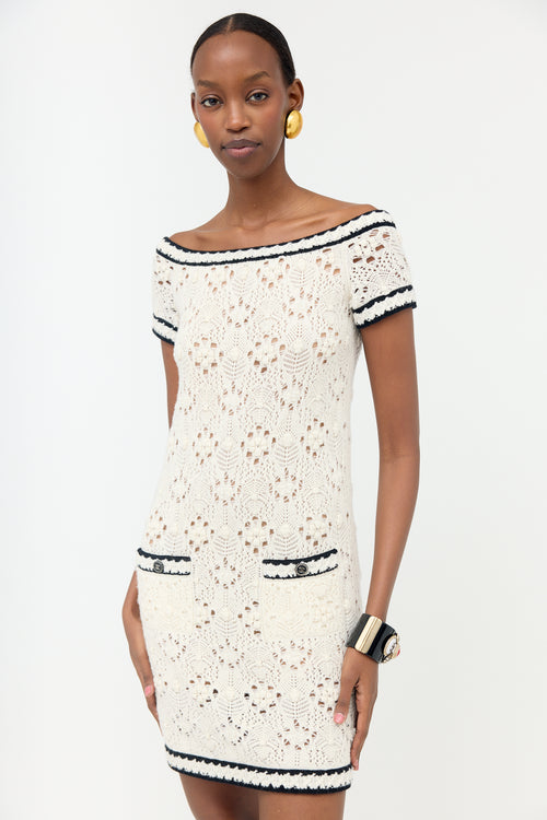 Chanel Cashmere Pointelle Knit Dress