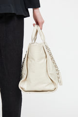 Chanel White Glazed Deauville Shopper Bag