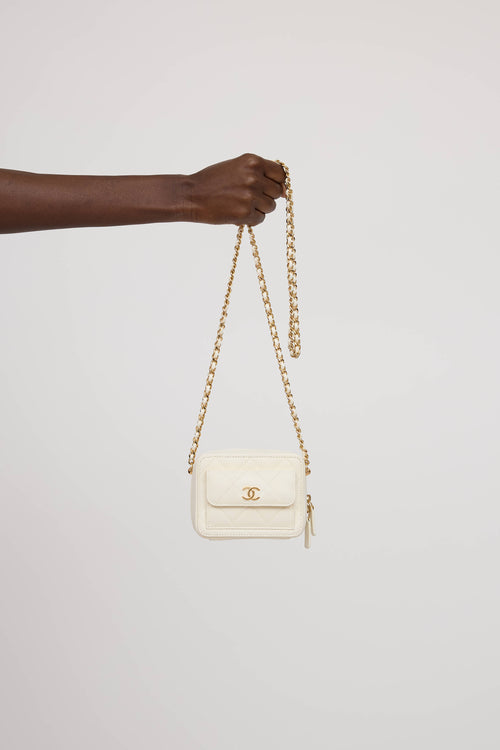 Chanel Leather Quilted Mini Vanity Bag