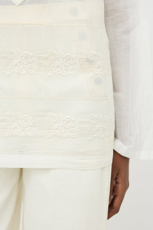 Chanel SS 2007 CC Camelia Eyelet Top