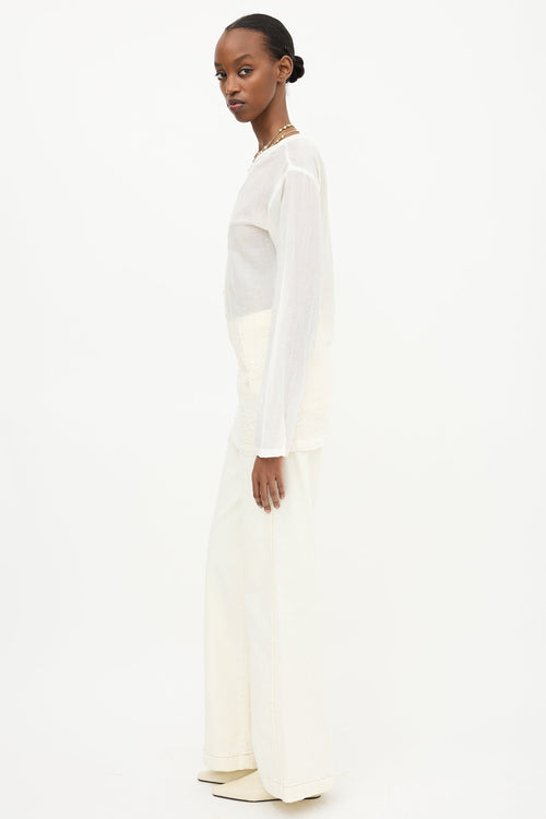 Chanel SS 2007 CC Camelia Eyelet Top