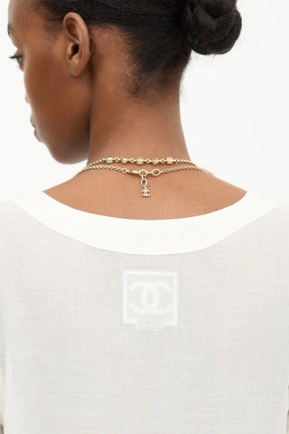 Chanel SS 2007 CC Camelia Eyelet Top
