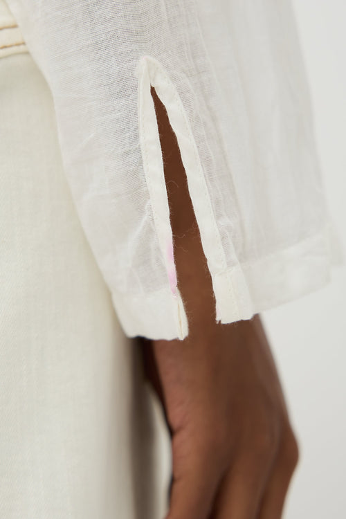Chanel SS 2007 CC Camelia Eyelet Top