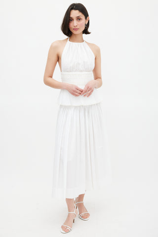 Chanel White Pleated Halter Top