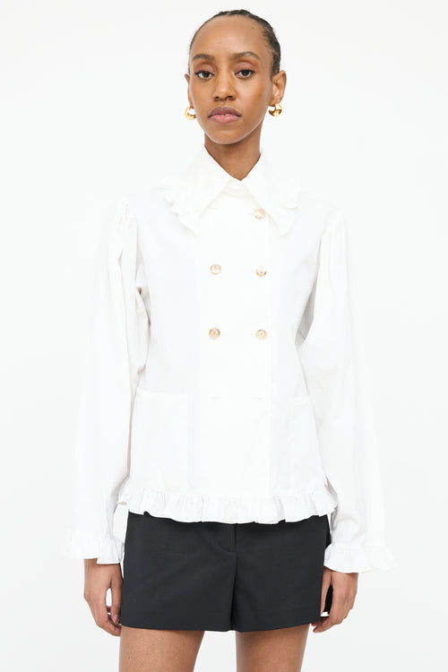Chanel Double Breasted Ruffled Shirt