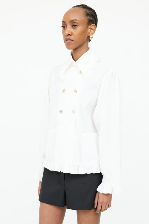 Chanel Double Breasted Ruffled Shirt