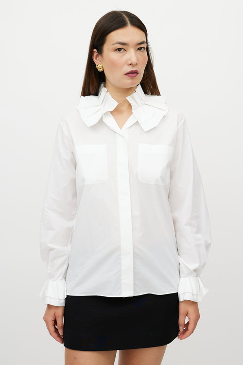 chanel dress shirt Chanel Inspired Blouse White
