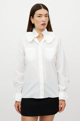 Chanel White Ruffled Shirt
