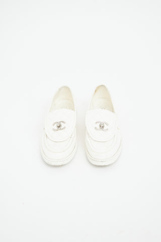 White Leather Logo Loafer