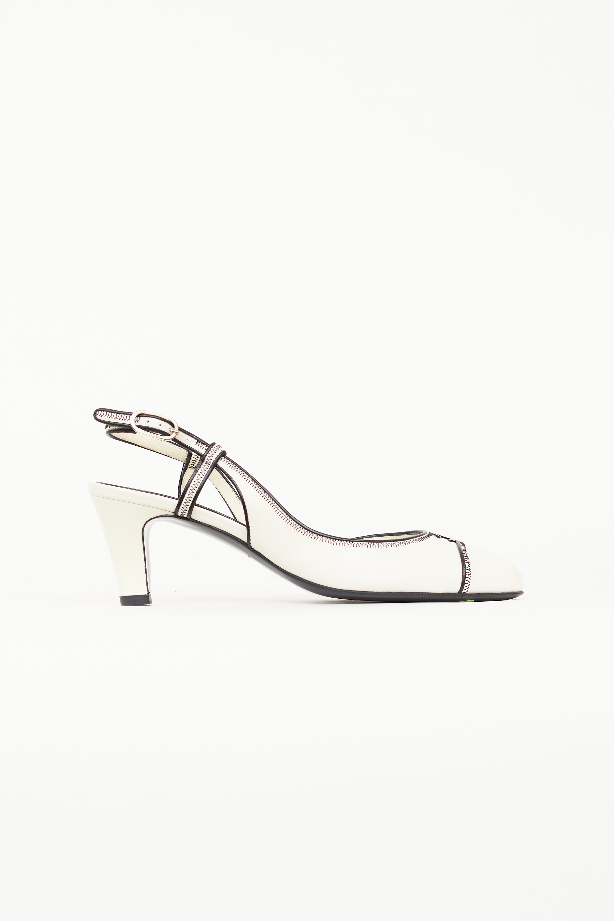 Chanel // White & Black Slingback Heel – VSP Consignment