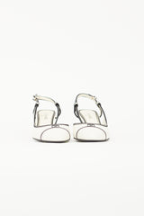 Chanel White & Black Slingback Heel