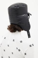 Chanel Winter 2018 Black Puffer & Tweed Trapper Hat