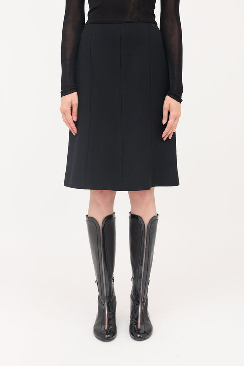 Chanel Wool A-Line Skirt