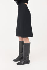 Chanel Wool A-Line Skirt