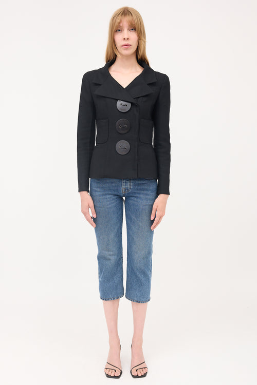 Chanel Wool Logo Button Jacket