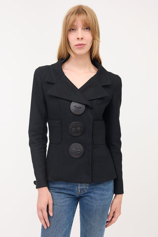 Chanel Wool Logo Button Jacket
