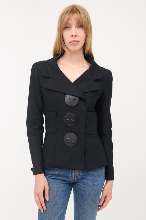Chanel Wool Logo Button Jacket
