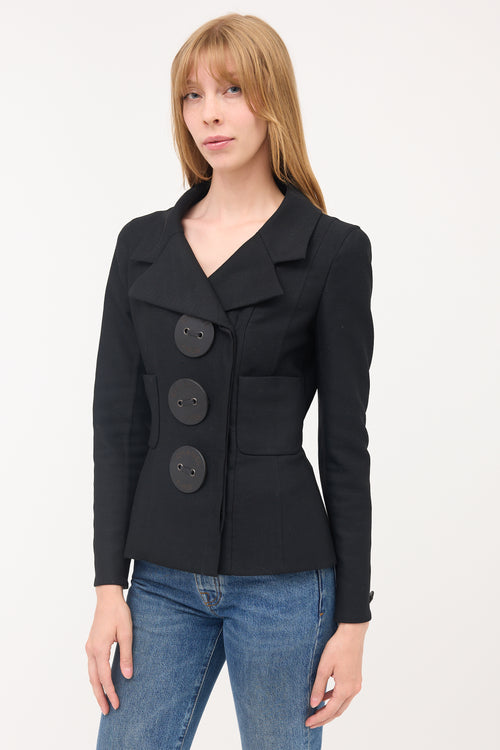 Chanel Wool Logo Button Jacket