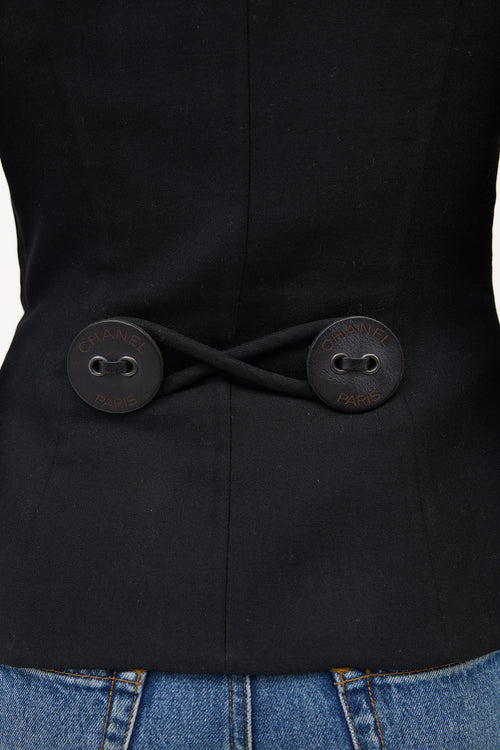 Chanel Wool Logo Button Jacket