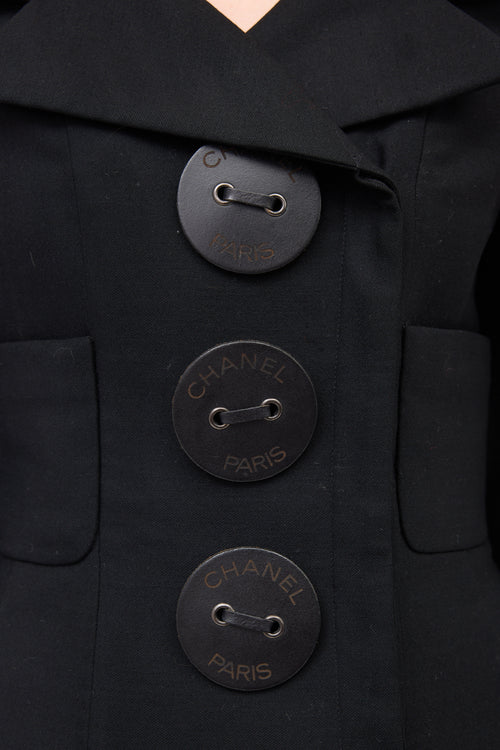 Chanel Wool Logo Button Jacket