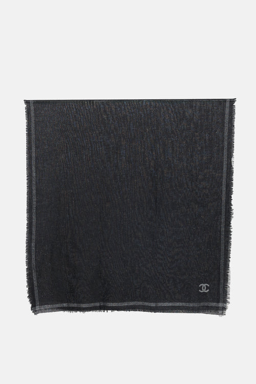 Chanel Wool Metallic CC Scarf