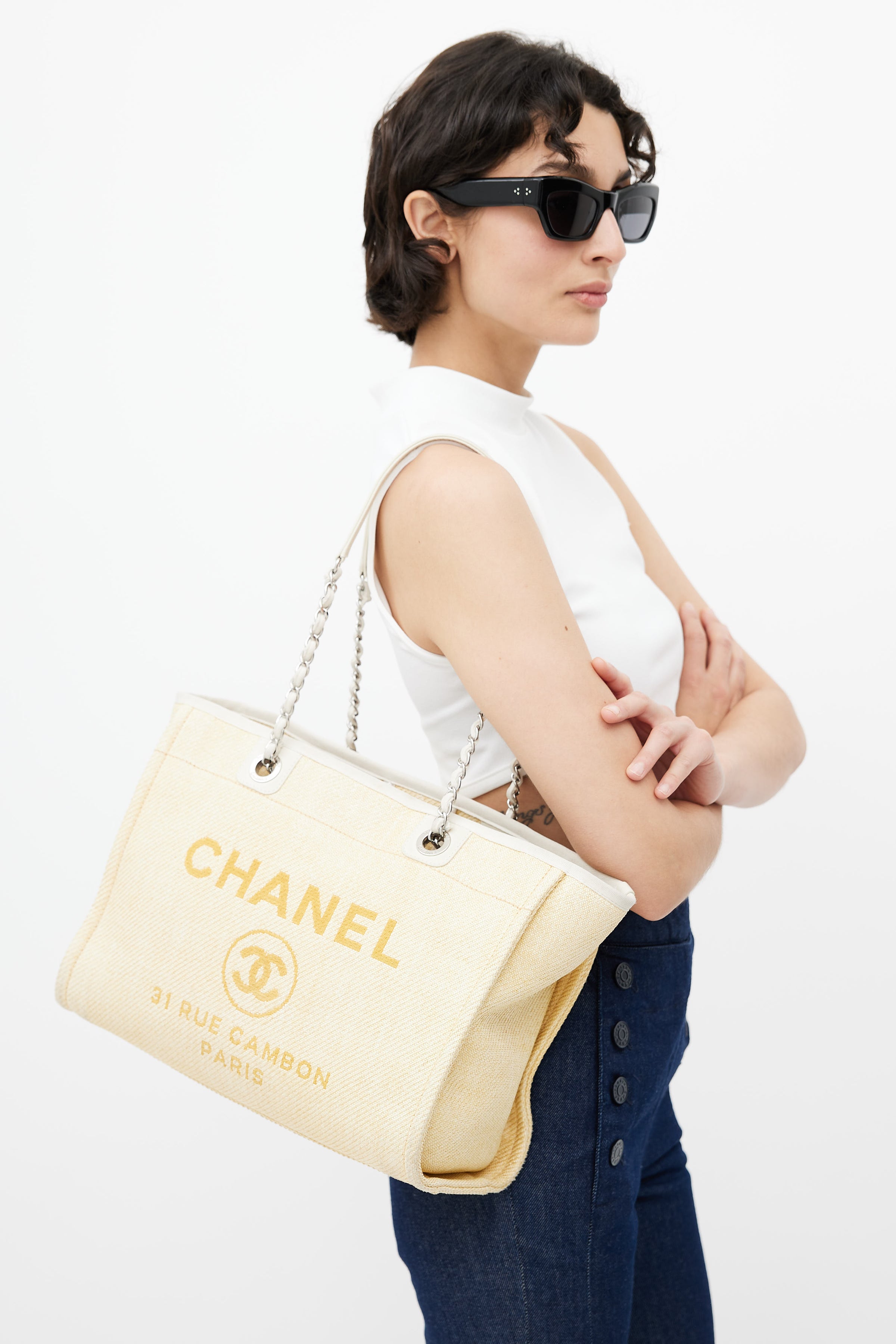 Camaragrancanaria Shop - Chanel Deauville Tote Tweed Bag Summer