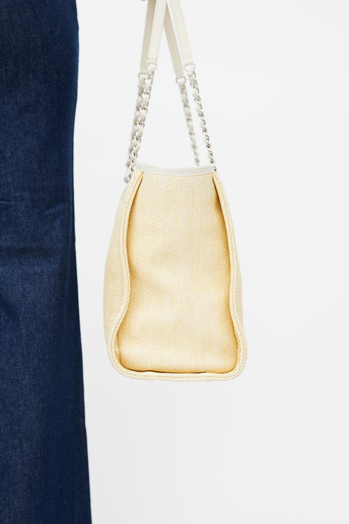 Chanel 2013 Yellow Small Deauville Canvas Tote