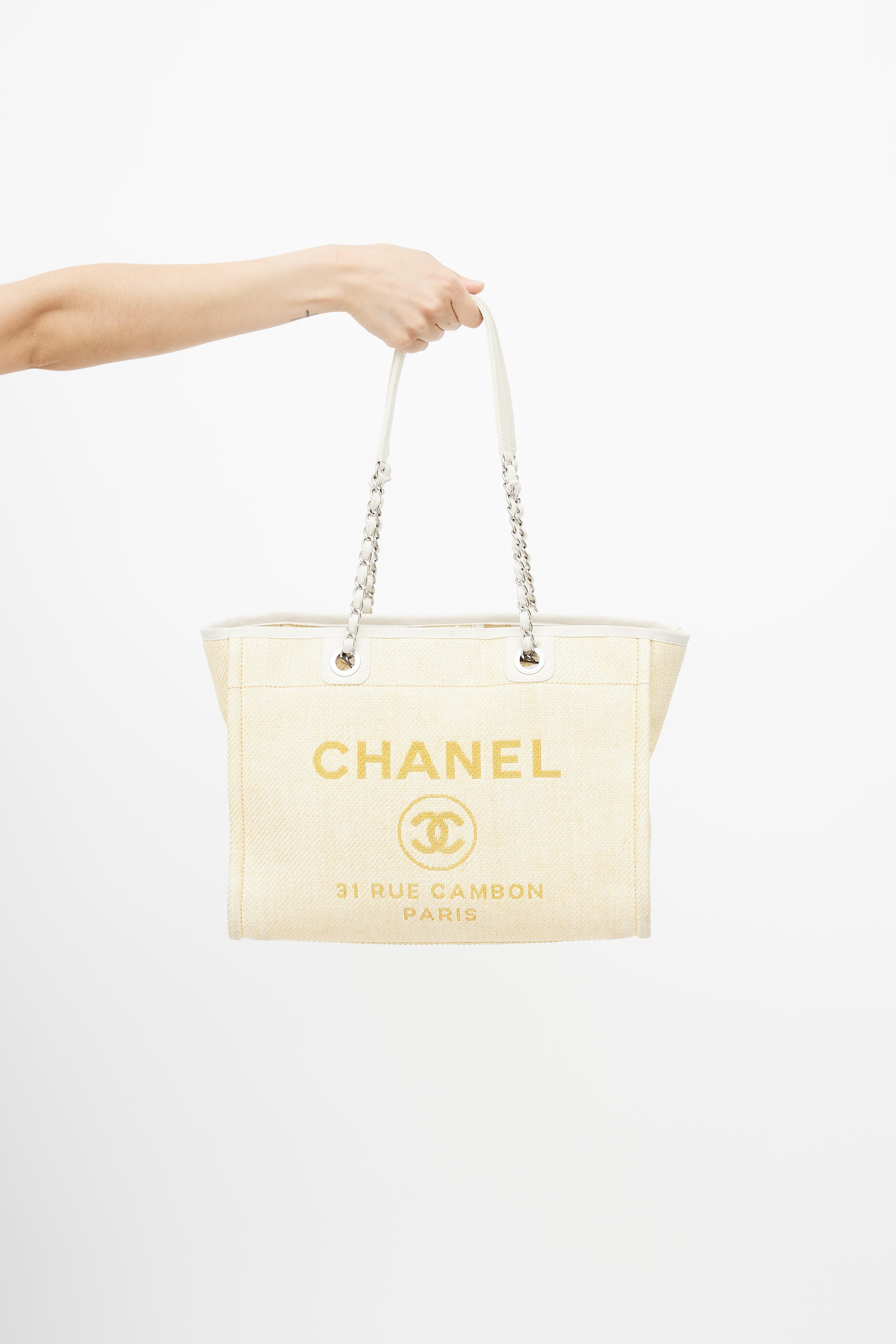 CHANEL Canvas Deauville Tote Shoper Bag Gray | 3D model