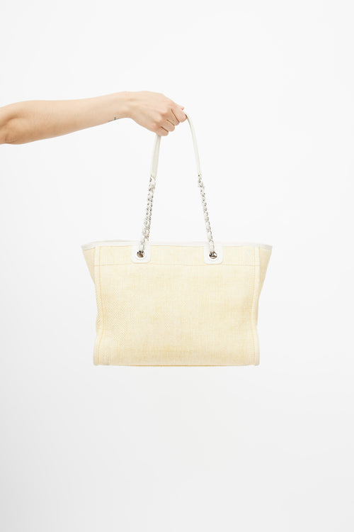 Chanel 2013 Yellow Small Deauville Canvas Tote