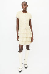 Chanel Yellow Tiered Tweed Dress